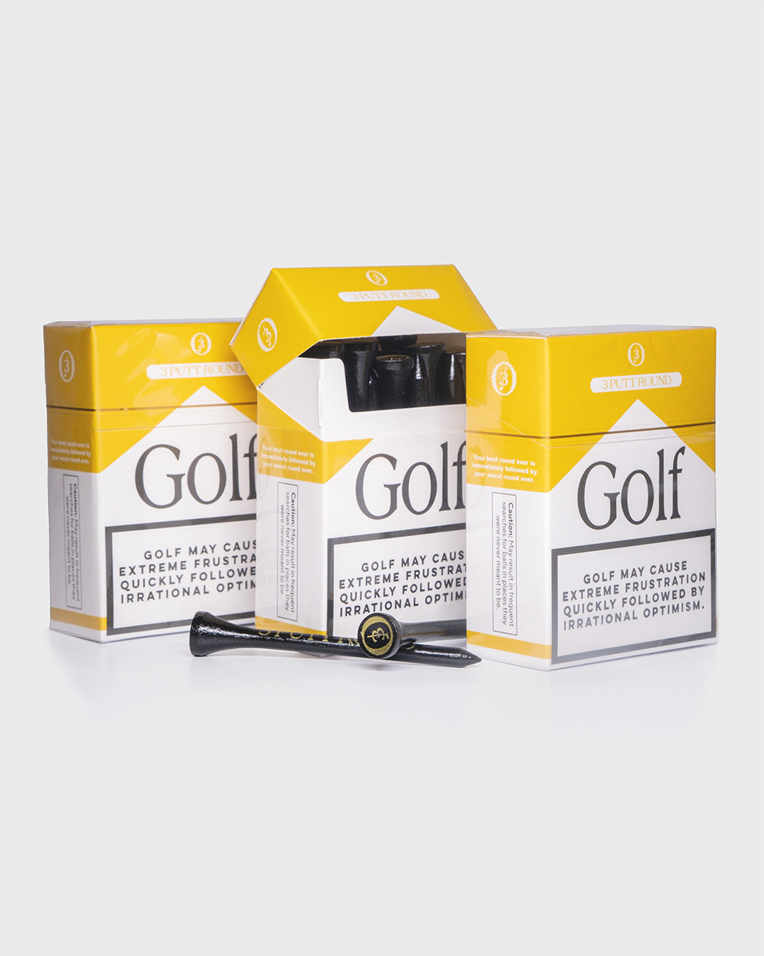 LOT DE 3 PACKS DE TEES DORÉS « GOLF ADDICTION »