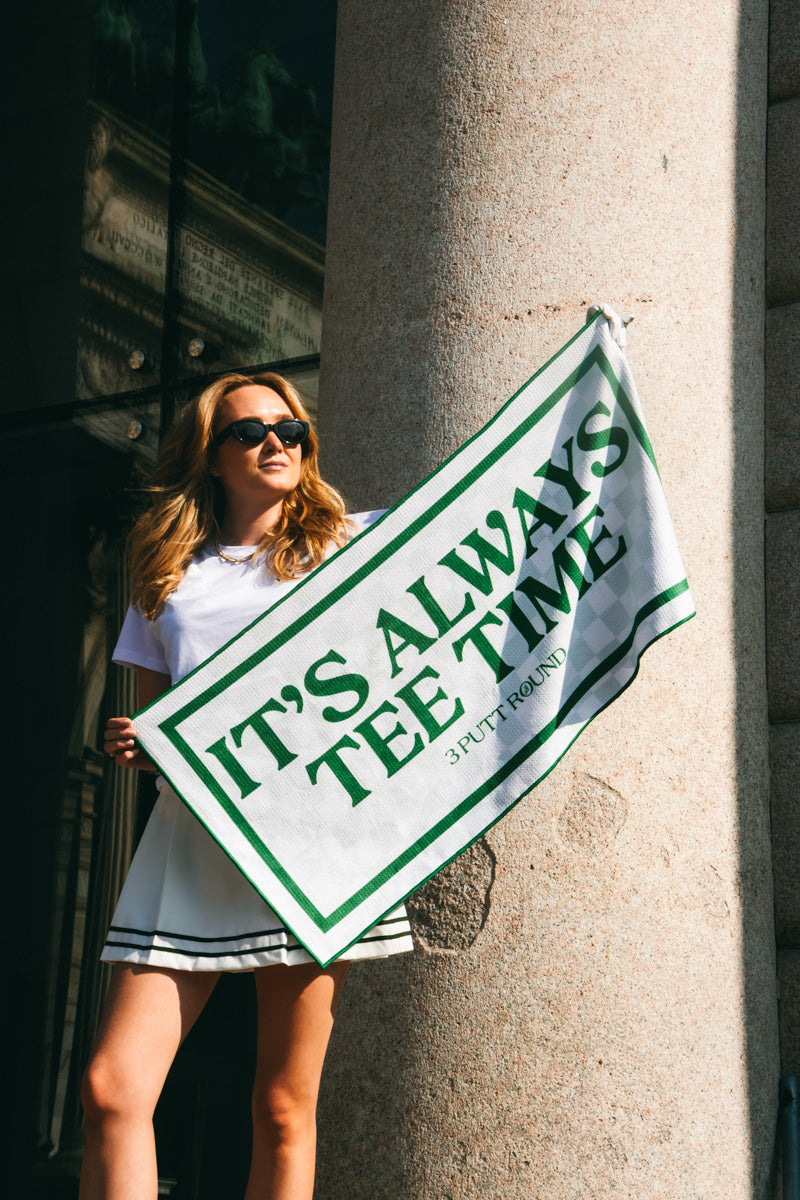 THE "IT'S ALWAYS TEE TIME" TOUR TOWEL - 50CM x 100CM