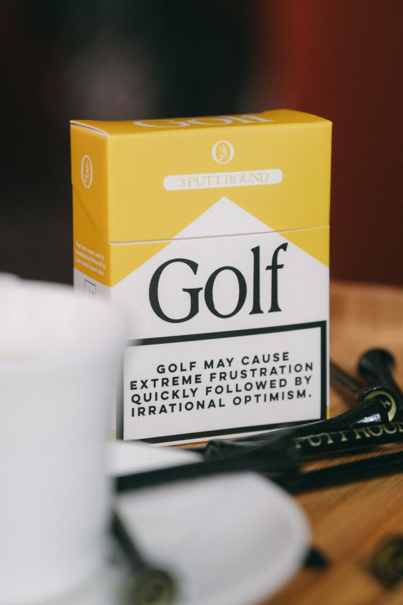 SET OF 3 GOLD "GOLF ADDICTION" TEE PACKS