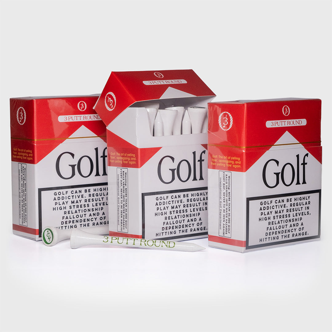 SET OF 3 RED "GOLF ADDICTION" TEE PACKS