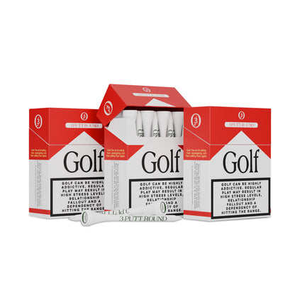 Set of 3 Red "Golf Addiction" Tee Packs