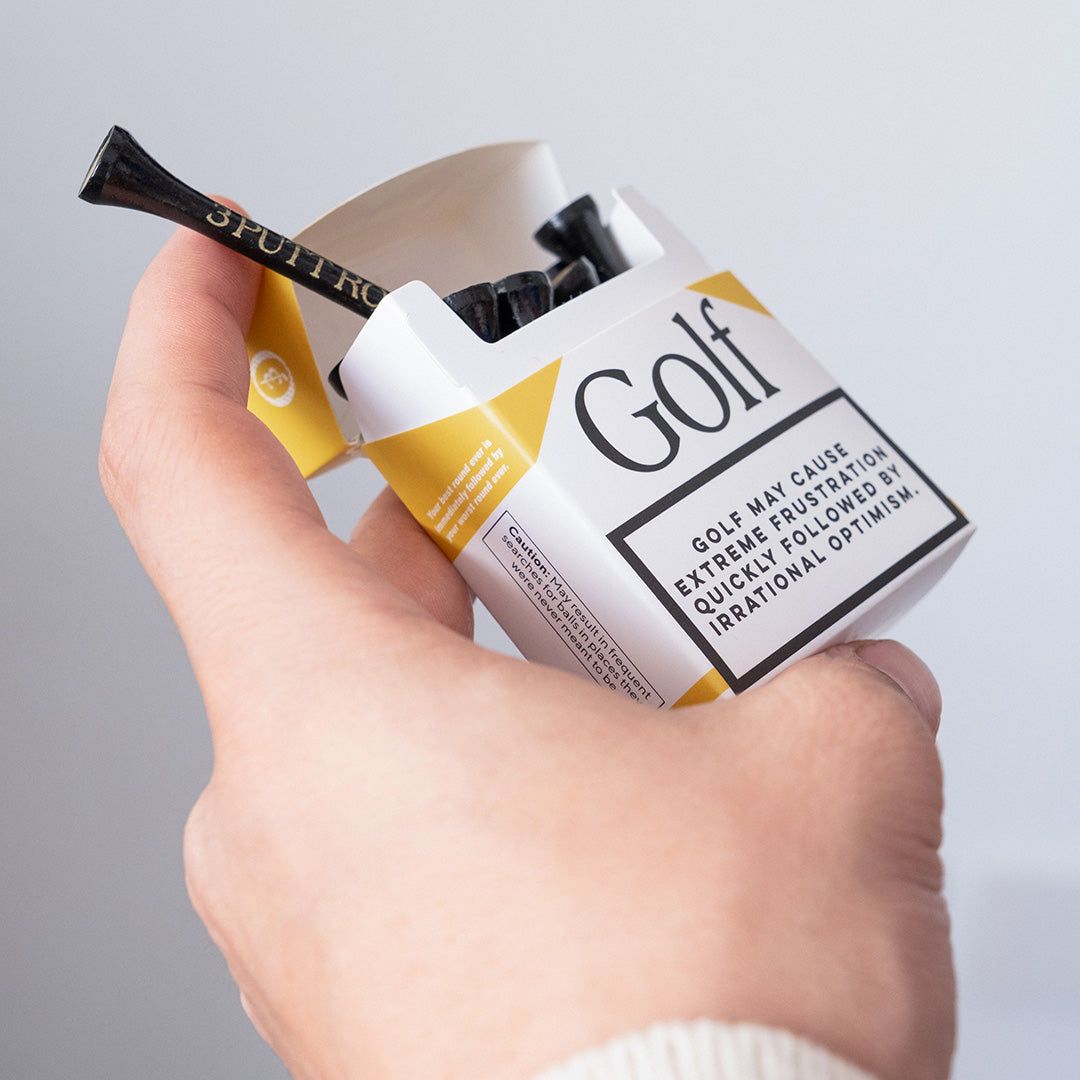 SET OF 3 GOLD "GOLF ADDICTION" TEE PACKS