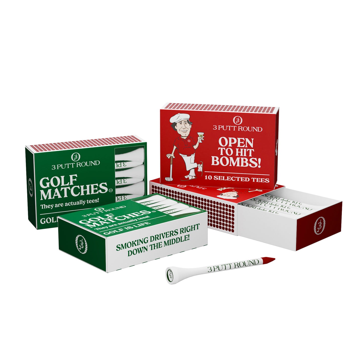 Set of 4 Golf Tee Matches